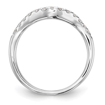 14K White Gold Contoured Wedding Band Mounting — alternate view