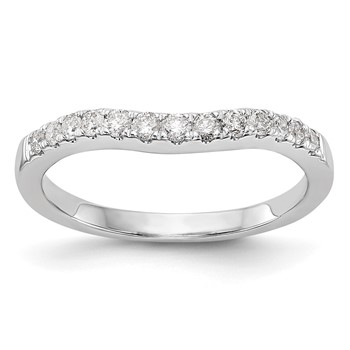 14K White Gold Contoured Wedding Band Mounting