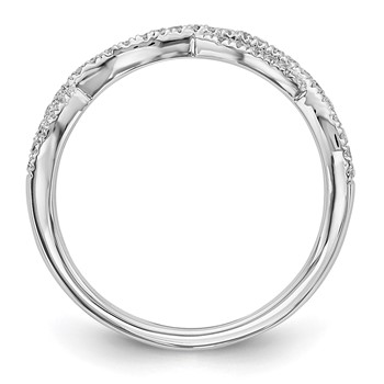 14K White Gold 1/4 carat Twist Wedding Band Mounting — alternate view