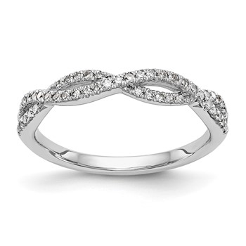 14K White Gold 1/4 carat Twist Wedding Band Mounting