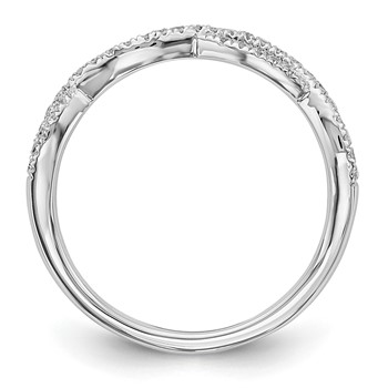 14K White Gold 1/4 carat Twist Diamond Complete Wedding Band — alternate view