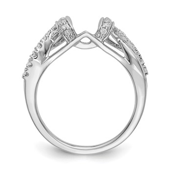 14K White Gold Criss-Cross 1/4 carat Diamond Complete Wrap Ring — alternate view