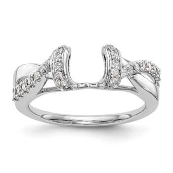 14K White Gold Criss-Cross 1/4 carat Diamond Complete Wrap Ring