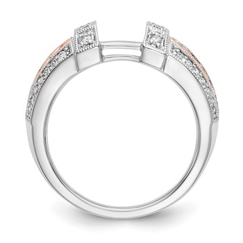 14K White Gold and Rose Gold 1/4 carat Diamond Complete Wrap Ring — alternate view