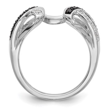 14K White Gold Black and White Diamond Wrap — alternate view