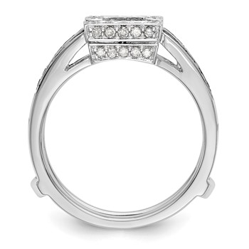 14K White Gold Black and White Diamond Guard — alternate view