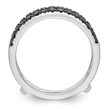 14K White Gold 1/2 carat Black Diamond Complete Ring Guard — alternate view