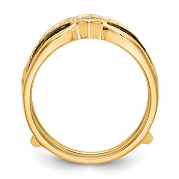 14K Yellow Gold Black and White Diamond Guard — alternate view
