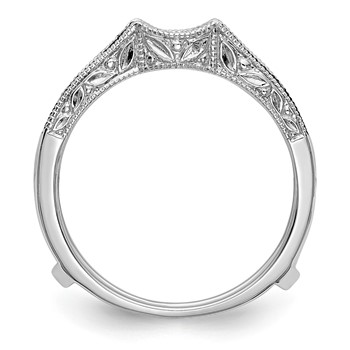 14K White Gold 1/4 carat Blue and White Diamond with Black Rhodium Complete Ring Guard — alternate view