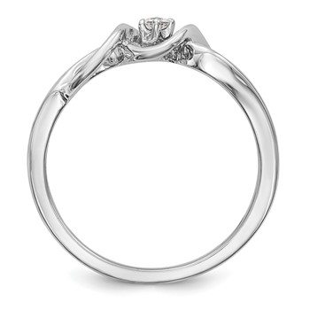 First Promise 14k White Gold 1/20 carat Round Diamond Complete Promise/Engagement Ring — alternate view