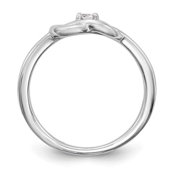 First Promise 14k White Gold Love Knot 1/8 carat Round Diamond Complete Promise/Engagement Ring — alternate view