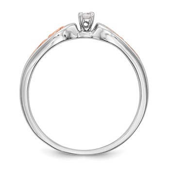 First Promise 14k White and Rose Gold Filigree 1/20 carat Round Diamond Complete Promise/Engagement Ring — alternate view