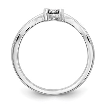 First Promise 14k White Gold Cluster .03 carat Round Diamond Complete Promise/Engagement Ring — alternate view