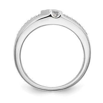 14K White Gold Complete Diamond Trio Ladies Wedding Band — alternate view