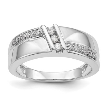 14K White Gold Complete Diamond Trio Ladies Wedding Band