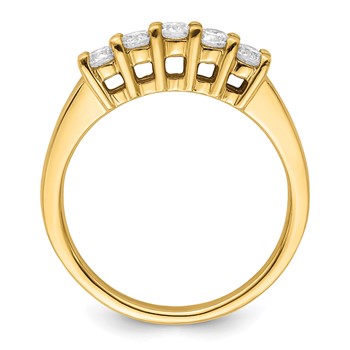 14K Yellow Gold 5-Stone Shared Prong (Holds 5-2.9mm Round) Diamond Band Mounting — alternate view
