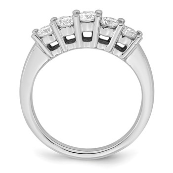 14K White Gold 5-Stone Shared Prong (Holds 5-3.4mm Round) Diamond Band Mounting — alternate view