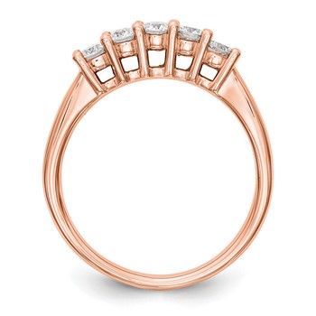 14K Rose Gold 5-Stone Diamond Band Mounting — alternate view