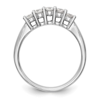 14K White Gold 5-Stone Shared Prong (Holds 5-3.8mm Round) Diamond Band Mounting — alternate view
