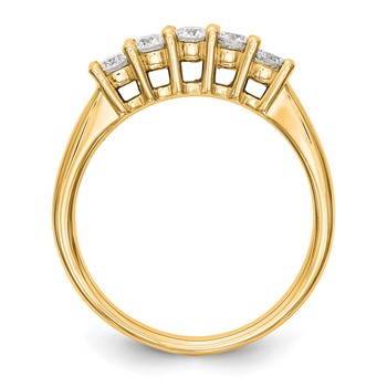 14K Yellow Gold 5-Stone Shared Prong (Holds 5-3.8mm Round) Diamond Band Mounting — alternate view