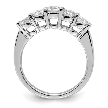14K White Gold 5-Stone Shared Prong (Holds 5-4.1mm Round) Diamond Band Mounting — alternate view