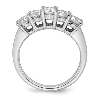 14K White Gold 5-Stone Shared Prong (Holds 5-4.3mm Round) Diamond Band Mounting — alternate view