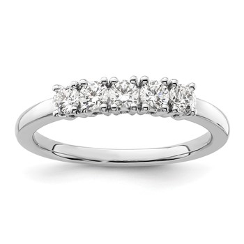 14K White Gold 5-Stone Prong-Set (Holds 5-2.9mm Round) Diamond Band Mounting