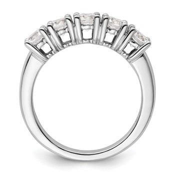 14K White Gold 5-Stone Prong-Set (Holds 5-4.3mm Round) Diamond Band Mounting — alternate view