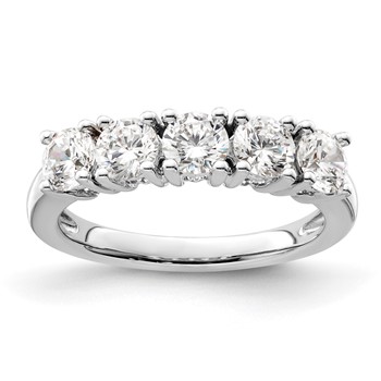 14K White Gold 5-Stone Prong-Set (Holds 5-4.3mm Round) Diamond Band Mounting
