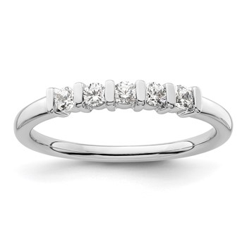 14K White Gold 5-Stone Half-Bezel (Holds 5-2.3mm Round) Diamond Band Mounting