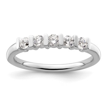 14K White Gold 5-Stone Half-Bezel (Holds 5-2.6mm Round) Diamond Band Mounting