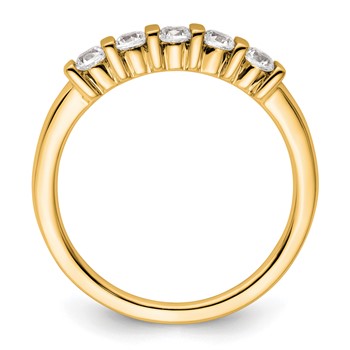 14K Yellow Gold 5-Stone Diamond Band Mounting — alternate view