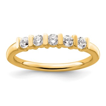 14K Yellow Gold 5-Stone Diamond Band Mounting
