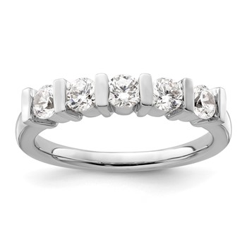 14K White Gold 5-Stone Half-Bezel (Holds 5-3.4mm Round) Diamond Band Mounting