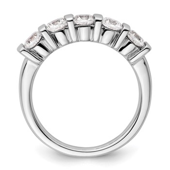 14K White Gold 5-Stone Half-Bezel (Holds 5-3.8mm Round) Diamond Band Mounting — alternate view