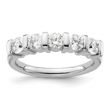 14K White Gold 5-Stone Half-Bezel (Holds 5-3.8mm Round) Diamond Band Mounting