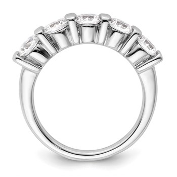 14K White Gold 5-Stone Half-Bezel (Holds 5-4.3mm Round) Diamond Band Mounting — alternate view