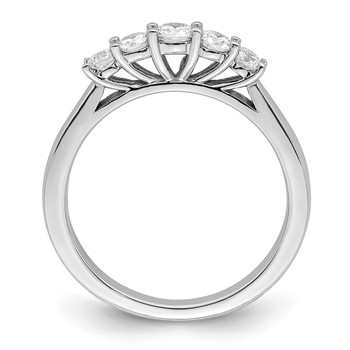 "14K White Gold 5-Stone Shared Prong (Holds 1-3.4, 2-2.6, 2-2.9mm Round) Diamond Band Mounting" — alternate view