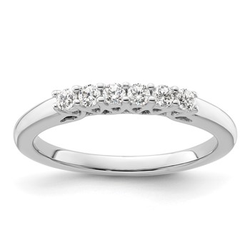 14K White Gold 6-Stone Shared Prong (Holds 6-2.1mm Round) Diamond Band Mounting