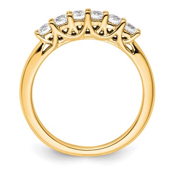 14K Yellow Gold 6-Stone Diamond Band Mounting — alternate view