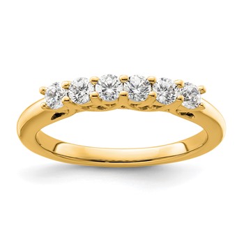 14K Yellow Gold 6-Stone Diamond Band Mounting