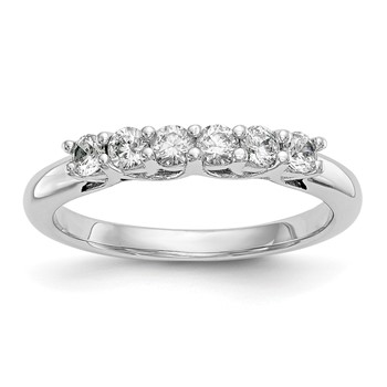 14K White Gold 6-Stone Shared Prong (Holds 6-3.1mm Round) Diamond Band Mounting