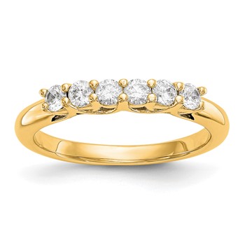 14K Yellow Gold 6-Stone Diamond Band Mounting