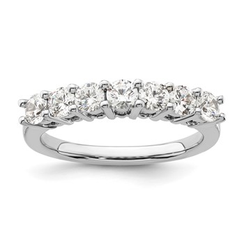 14K White Gold 7-Stone Shared Prong (Holds 7-3.3mm Round) Diamond Band Mounting