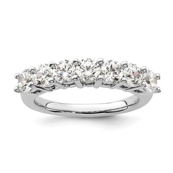 14K White Gold 7-Stone Shared Prong (Holds 7-3.9mm Round) Diamond Band Mounting