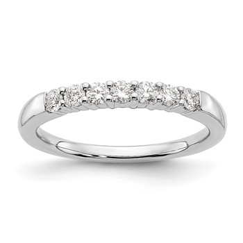 14K White Gold 7-Stone Shared Prong (Holds 7-2.3mm Round) Diamond Band Mounting