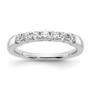 14K White Gold 7-Stone Shared Prong (Holds 7-2.5mm Round) Diamond Band Mounting