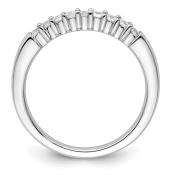 14K White Gold 9-Stone Shared Prong (Holds 9-1.8mm Princess) Diamond Band Mounting — alternate view