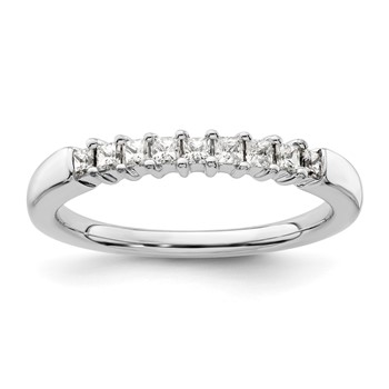 14K White Gold 9-Stone Shared Prong (Holds 9-1.8mm Princess) Diamond Band Mounting