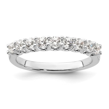 14K White Gold 9-Stone Shared Prong (Holds 9-2.6mm Round) Diamond Band Mounting